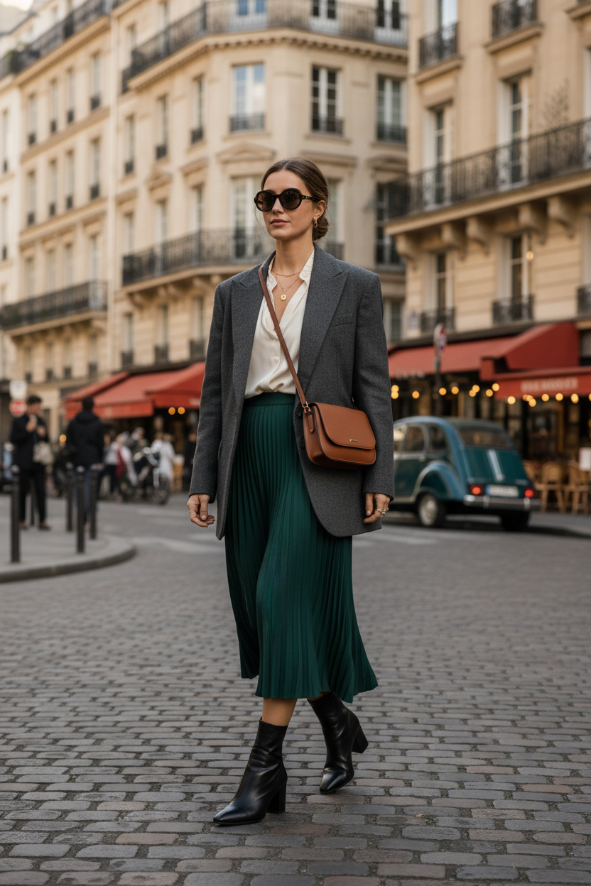 Bottines à Talon Bas – Cuir Cognac