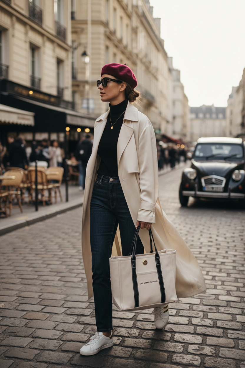 Sac Cabas en Toile – Anses Cuir