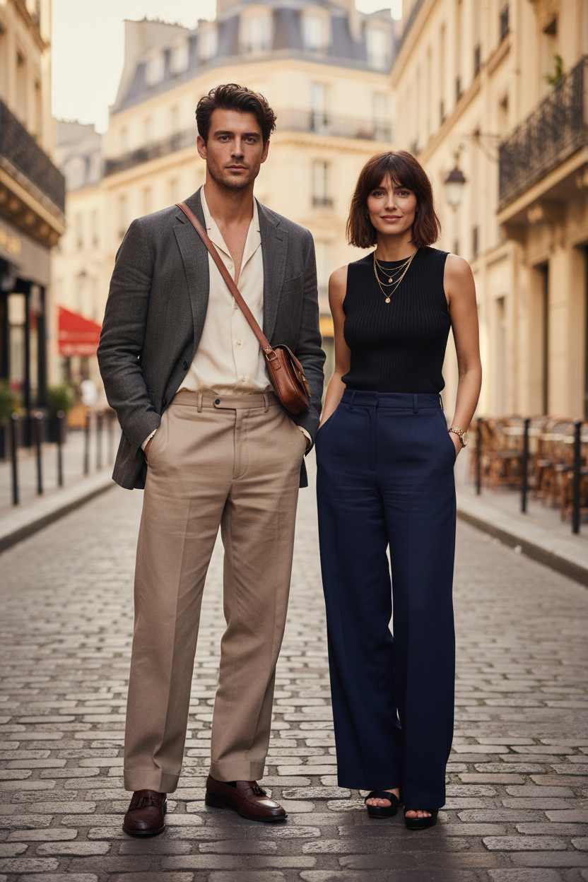Pantalon Large en Toile – Coupe Relaxed