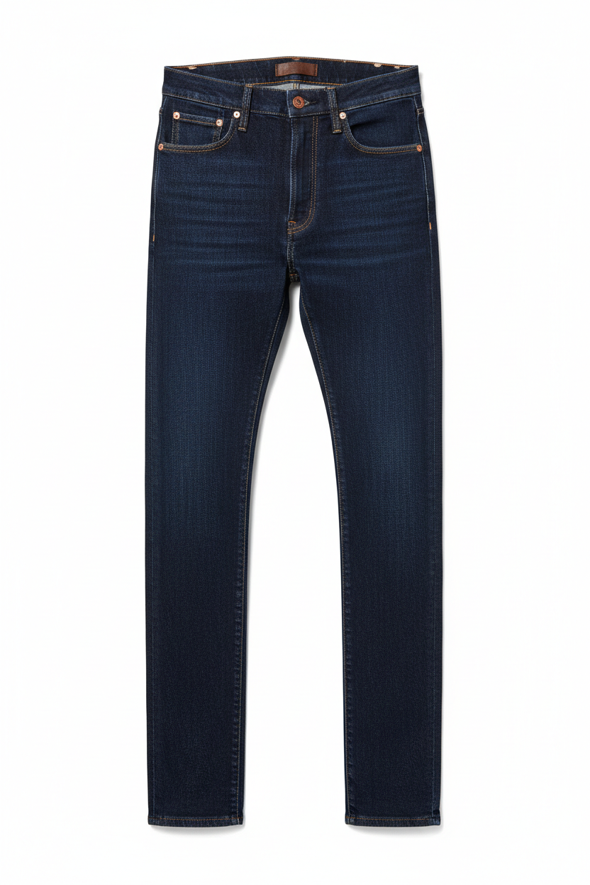 Jean slim coupe droite denim indigo