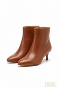 Bottines talon bas cuir cognac femme automne