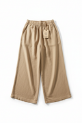 Pantalon large toile beige sable coupe relaxed