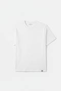 T-shirt basique col rond blanc unisexe